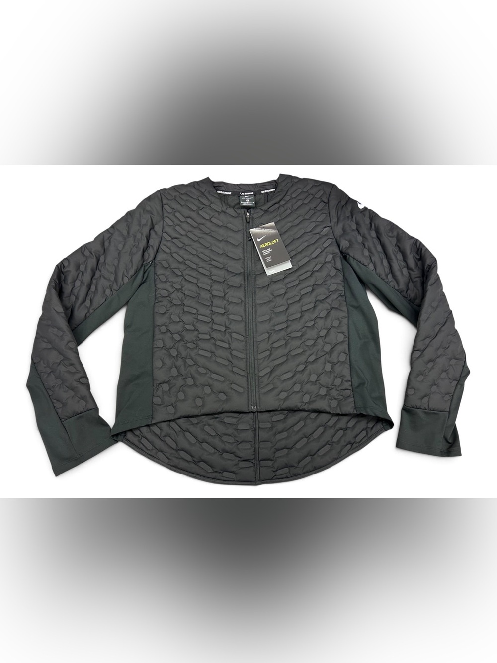 Nike Aeroloft Running Jacket Women M Black 929132 Honeycomb Logo